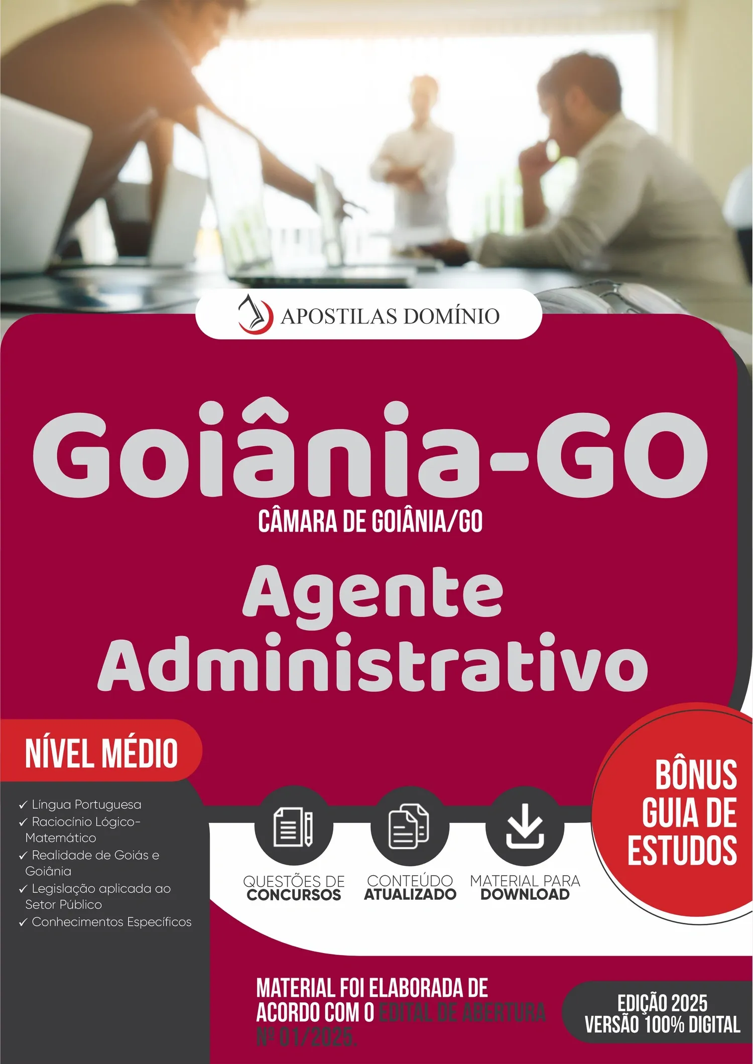 Apostila Câmara de Goiânia/GO 2025 - Agente Administrativo