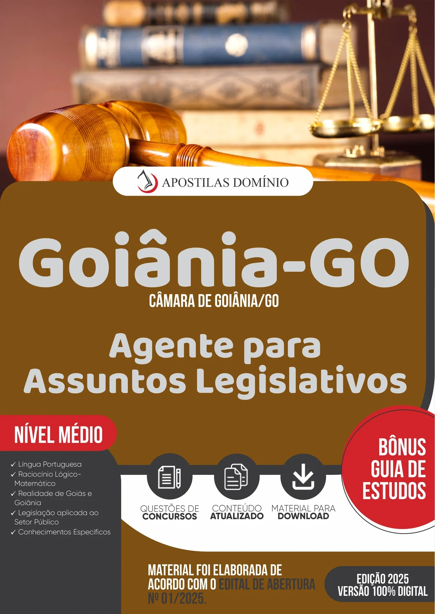 Apostila Câmara de Goiânia/GO 2025 - Agente para Assuntos Legislativos