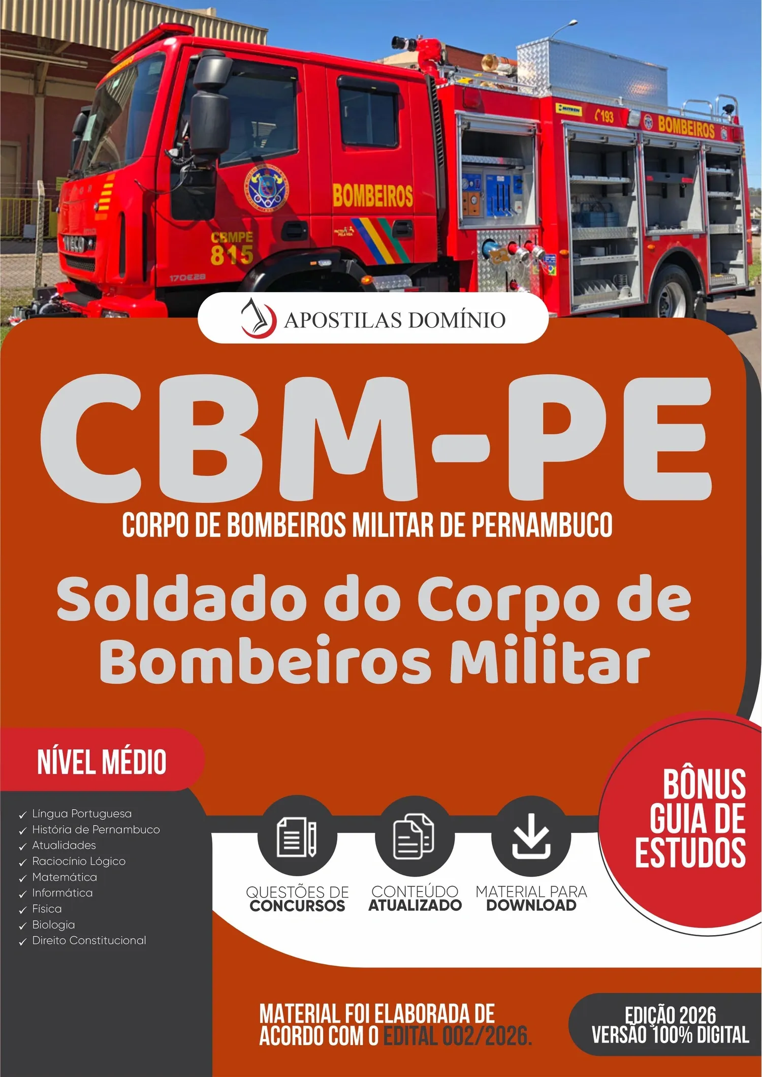 Apostila CBM/PE 2026 - Soldado do Corpo de Bombeiros Militar