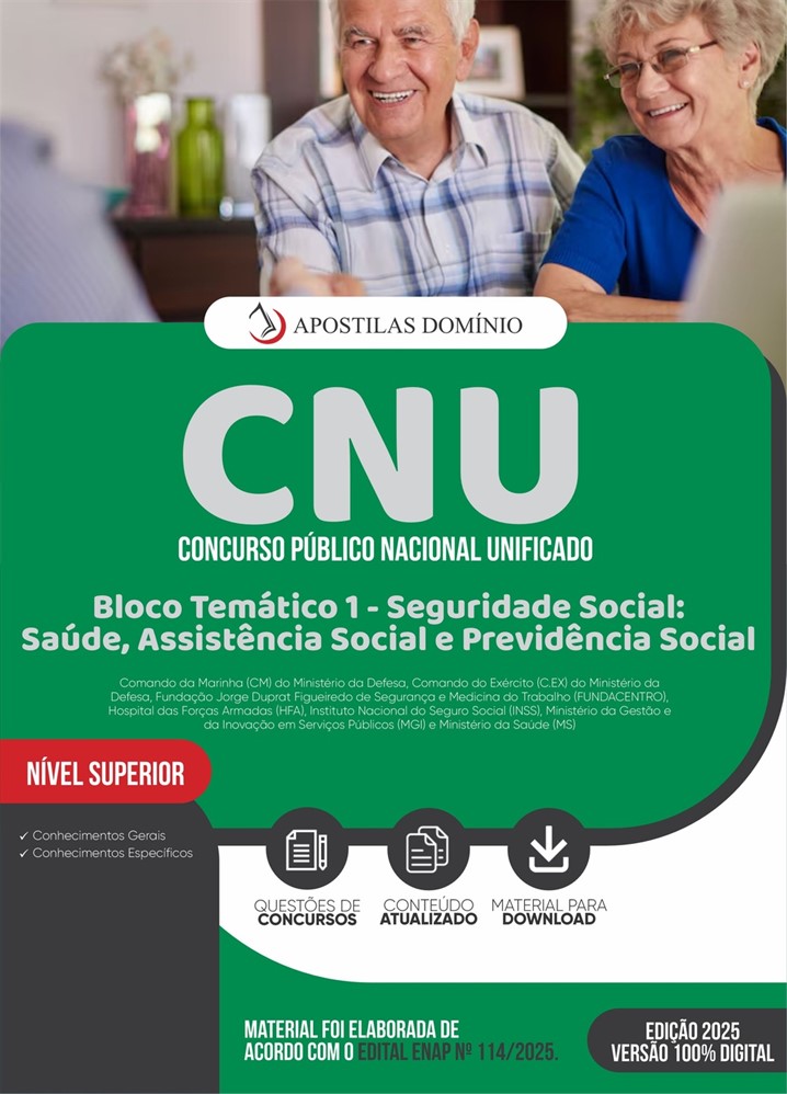 Apostila CNU 2025 - Bloco Temático 1 - Seguridade Social: Saúde, Assistência Social e Previdência Social
