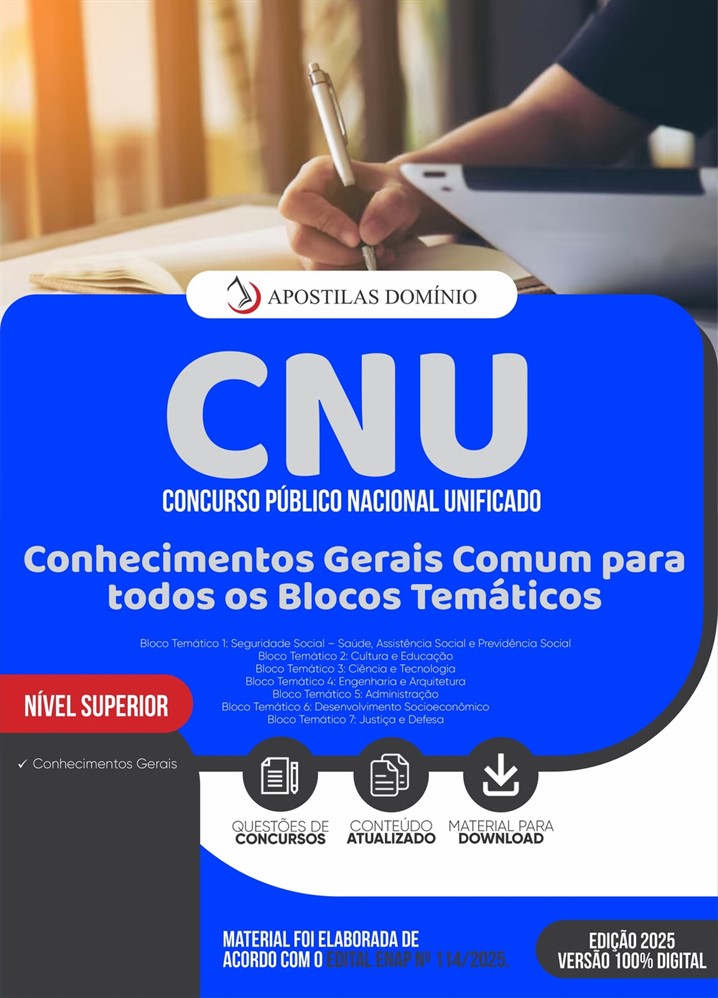 Apostila CNU 2025 - Conhecimentos Gerais Comum para todos os Blocos Temáticos