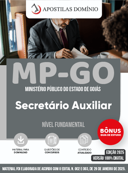 Apostila MP-GO 2025 - Secretario Auxiliar