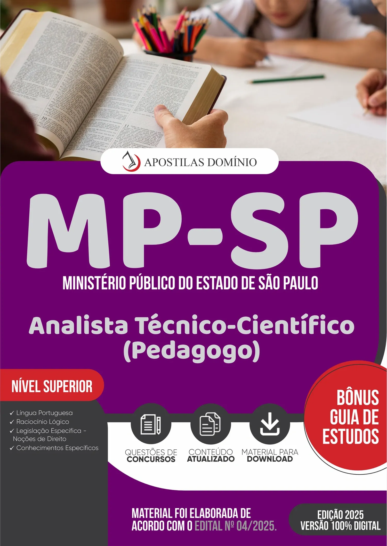 Apostila MP/SP 2025 - Analista Técnico-Científico (Pedagogo)