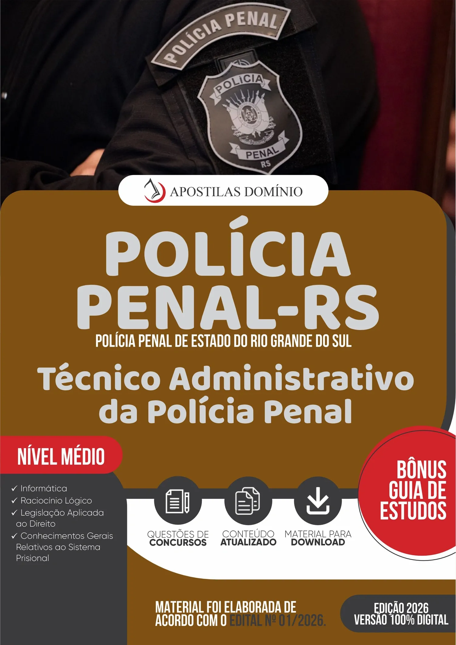Apostila Polícia Penal RS 2026 - Técnico Administrativo da Polícia Penal