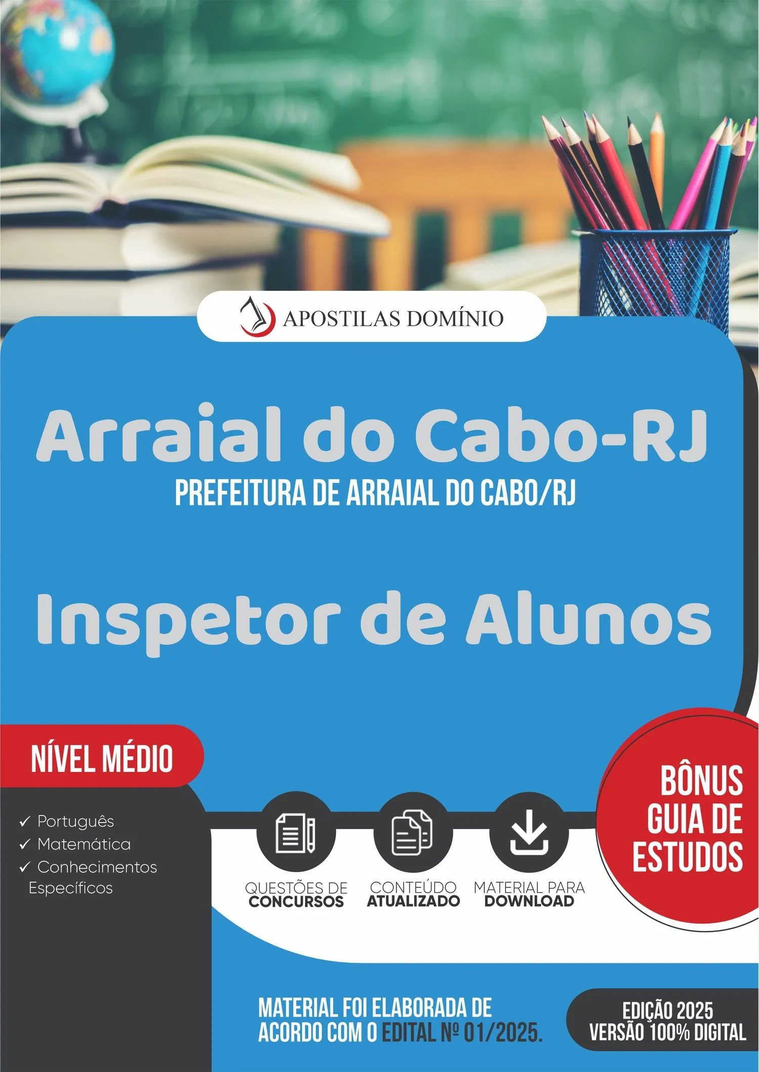 Apostila Prefeitura de Arraial do Cabo/RJ 2025 - Inspetor de Alunos