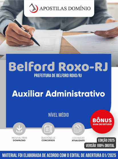 Apostila Prefeitura de Belford Roxo/RJ 2025 - Auxiliar Administrativo