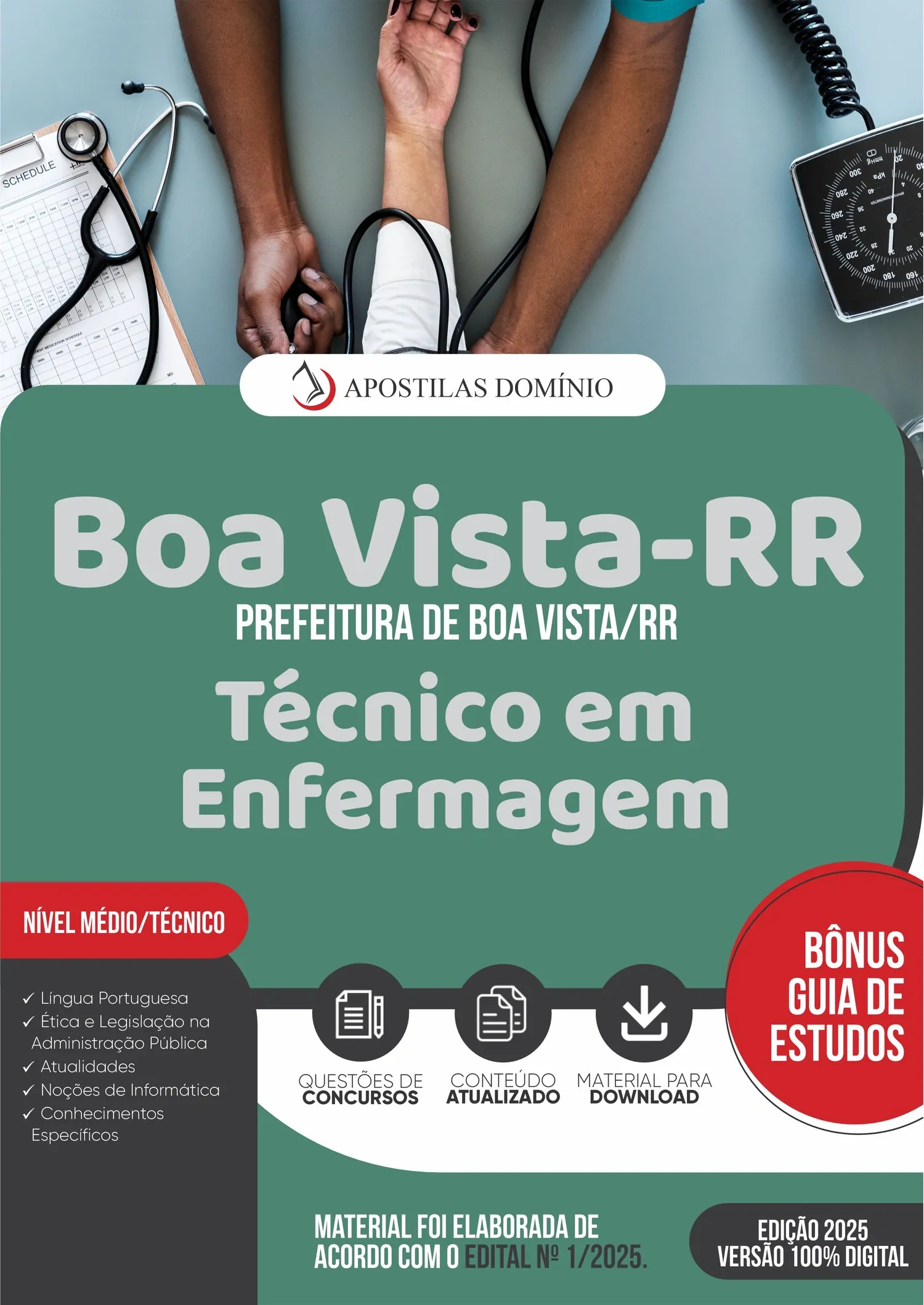 Apostila Prefeitura de Boa Vista/RR 2025 - Técnico em Enfermagem