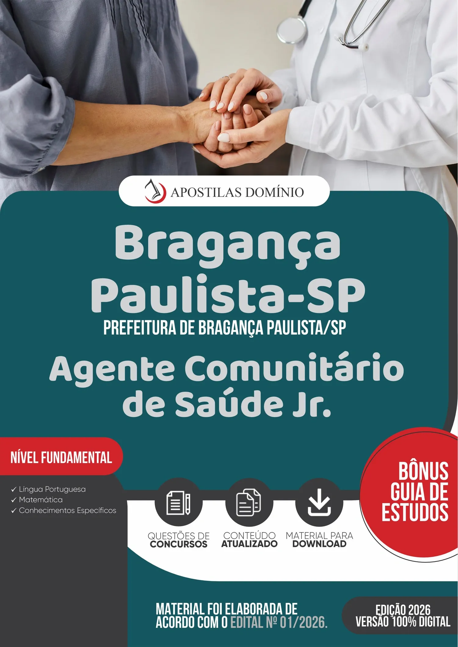 Apostila Prefeitura de Bragança Paulista/SP 2026 - Agente Comunitário de Saúde