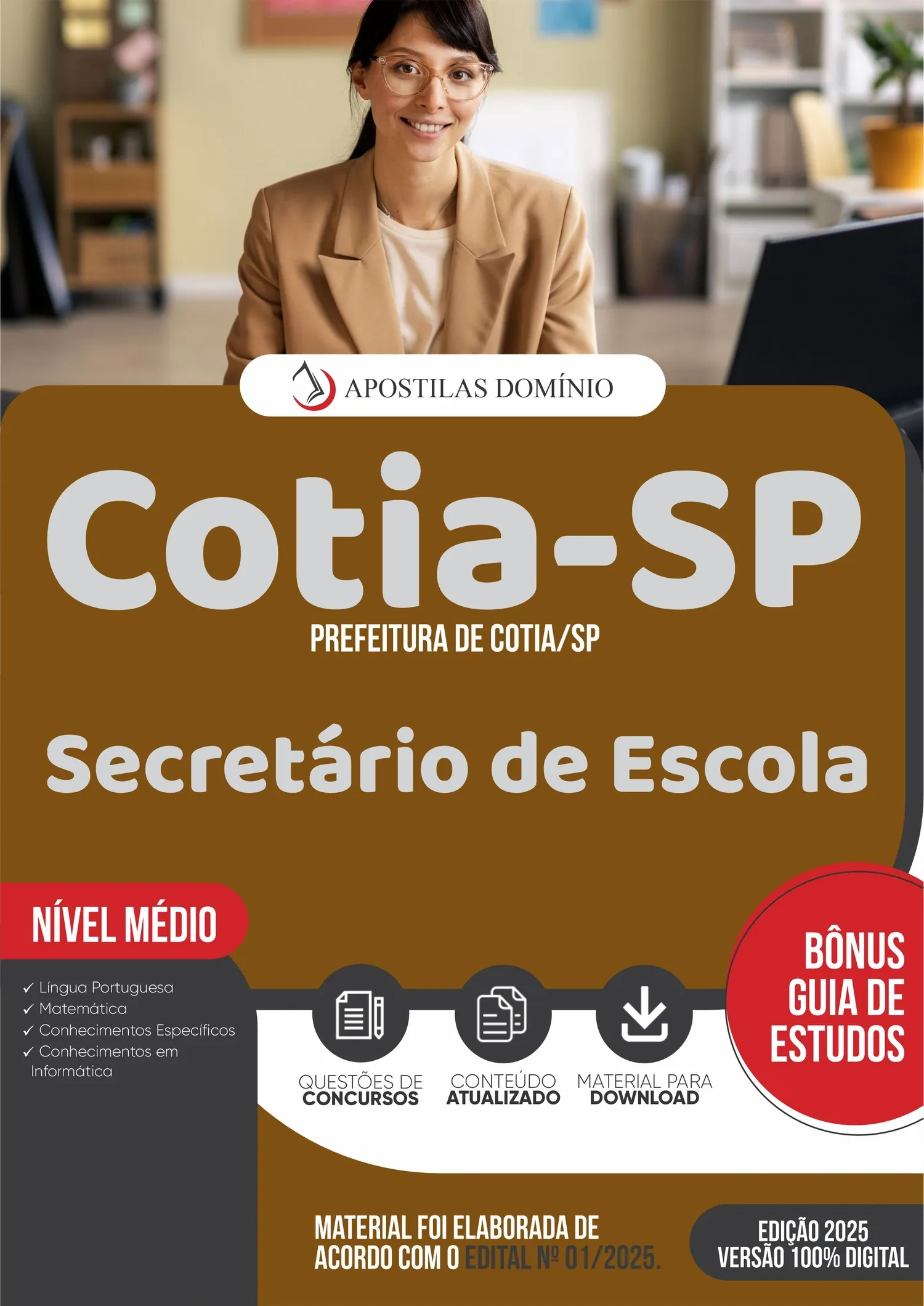 Apostila Prefeitura de Cotia/SP 2025 - Secretário de Escola
