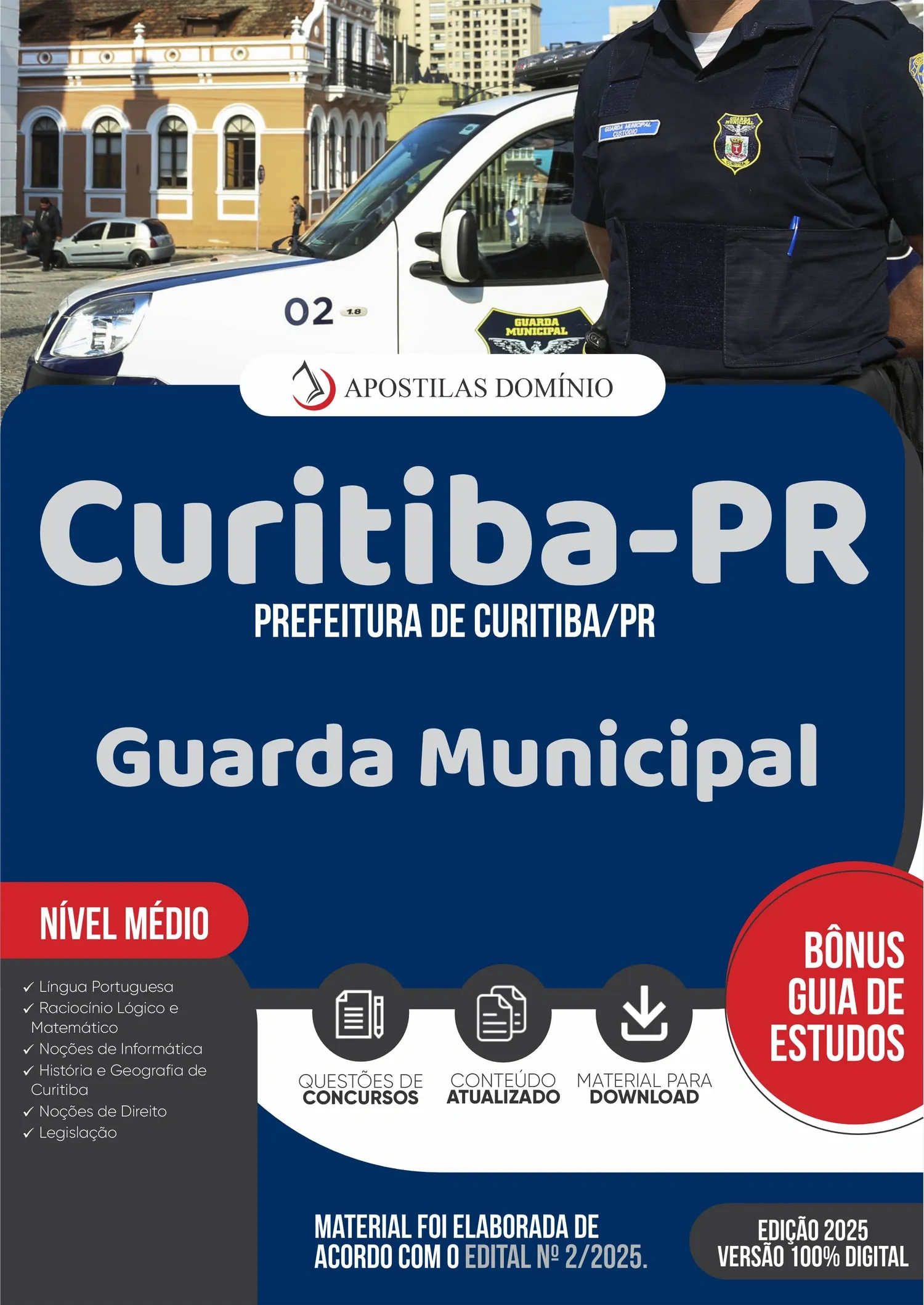Apostila Prefeitura de Curitiba/PR 2025 - Guarda Municipal