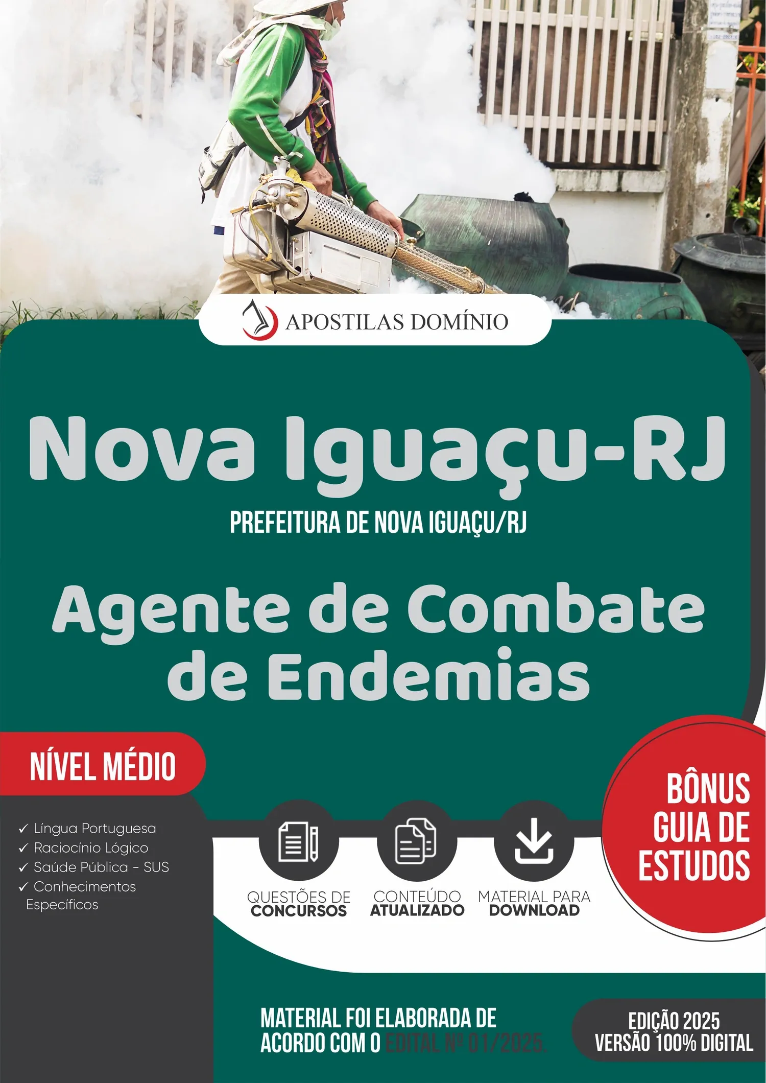 Apostila Prefeitura de Nova Iguaçu/RJ 2025 - Agente de Combate de Endemias