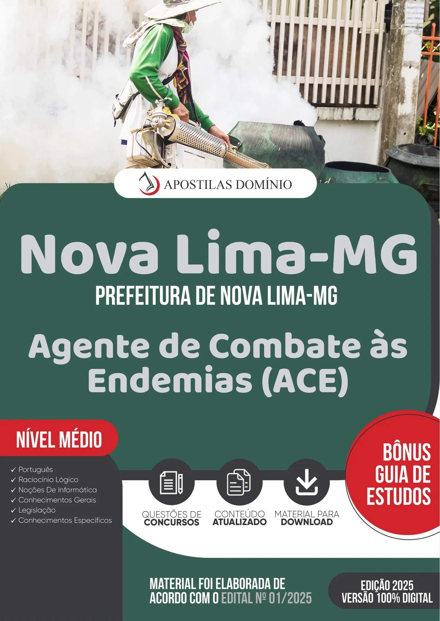 Apostila Prefeitura de Nova Lima MG 2025 - Agente de Combate às Endemias (ACE)