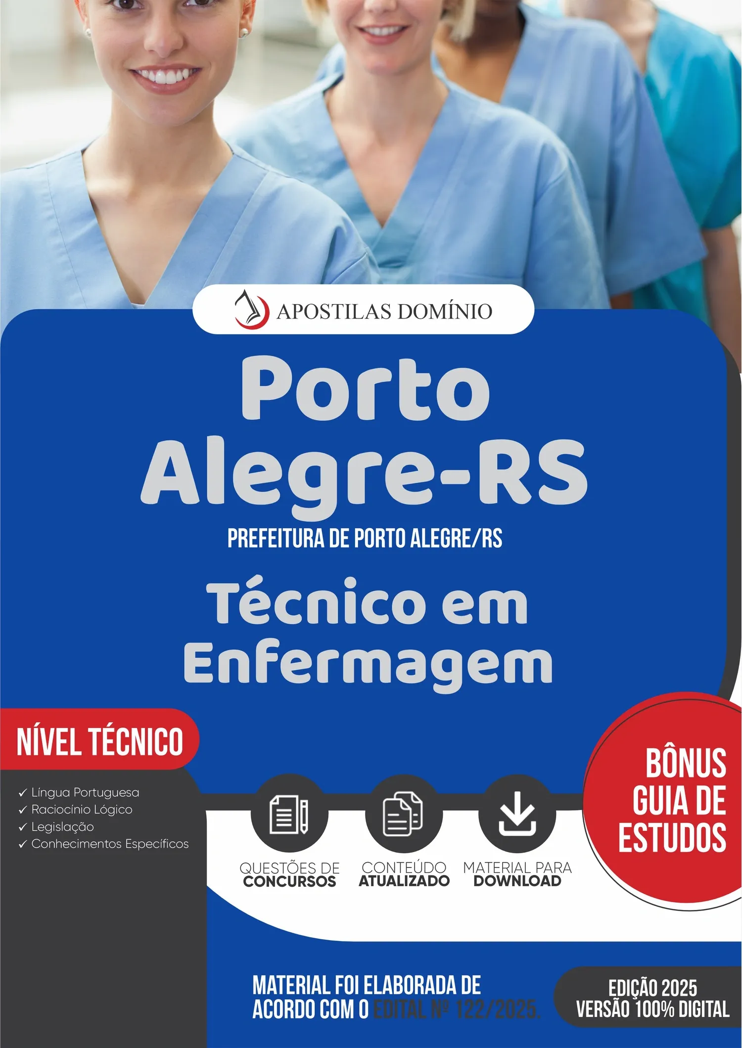Apostila Prefeitura de Porto Alegre/RS 2025 - Técnico em Enfermagem