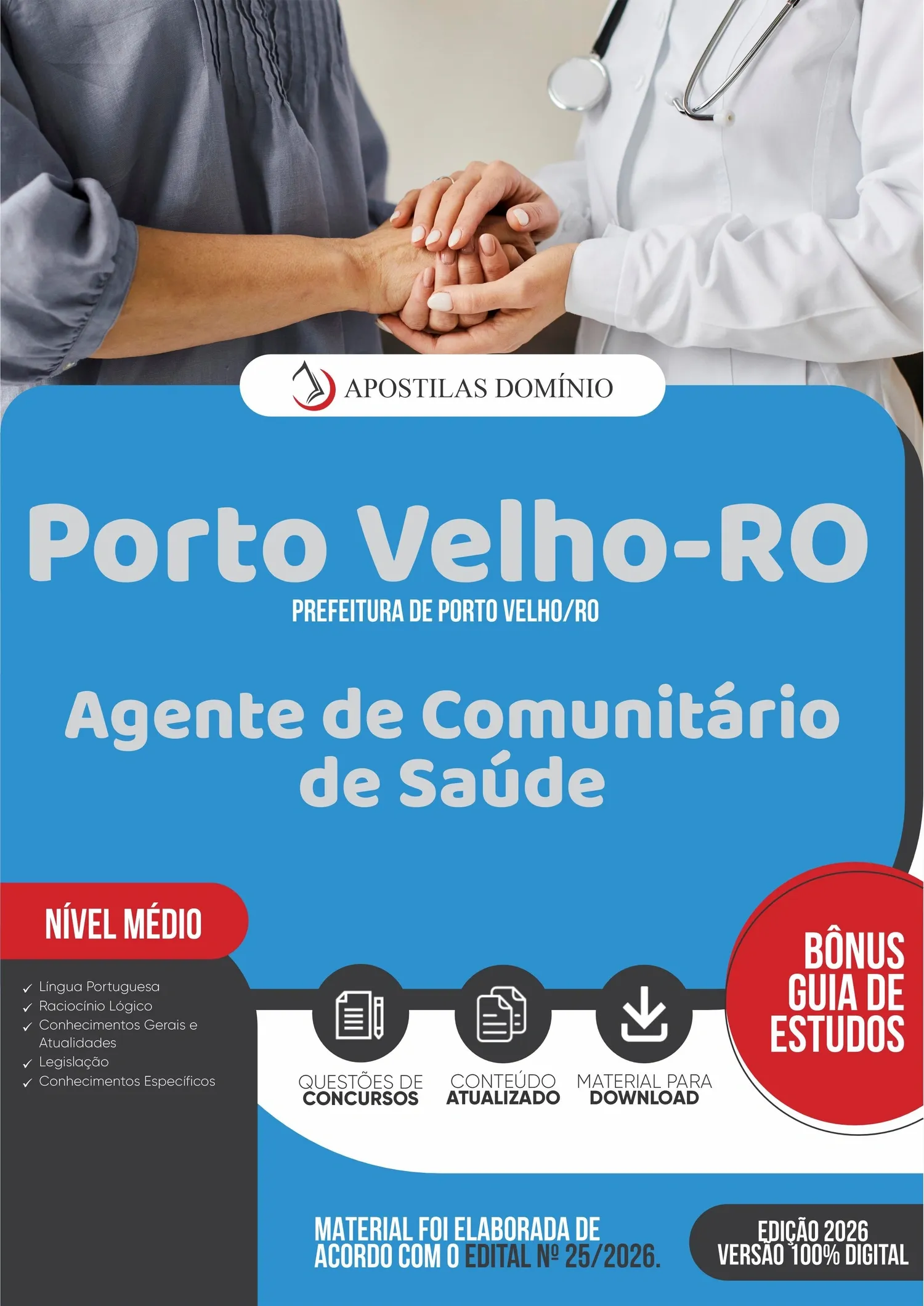 Apostila Prefeitura de Porto Velho/RO 2026 - Agente de Comunitário de Saúde