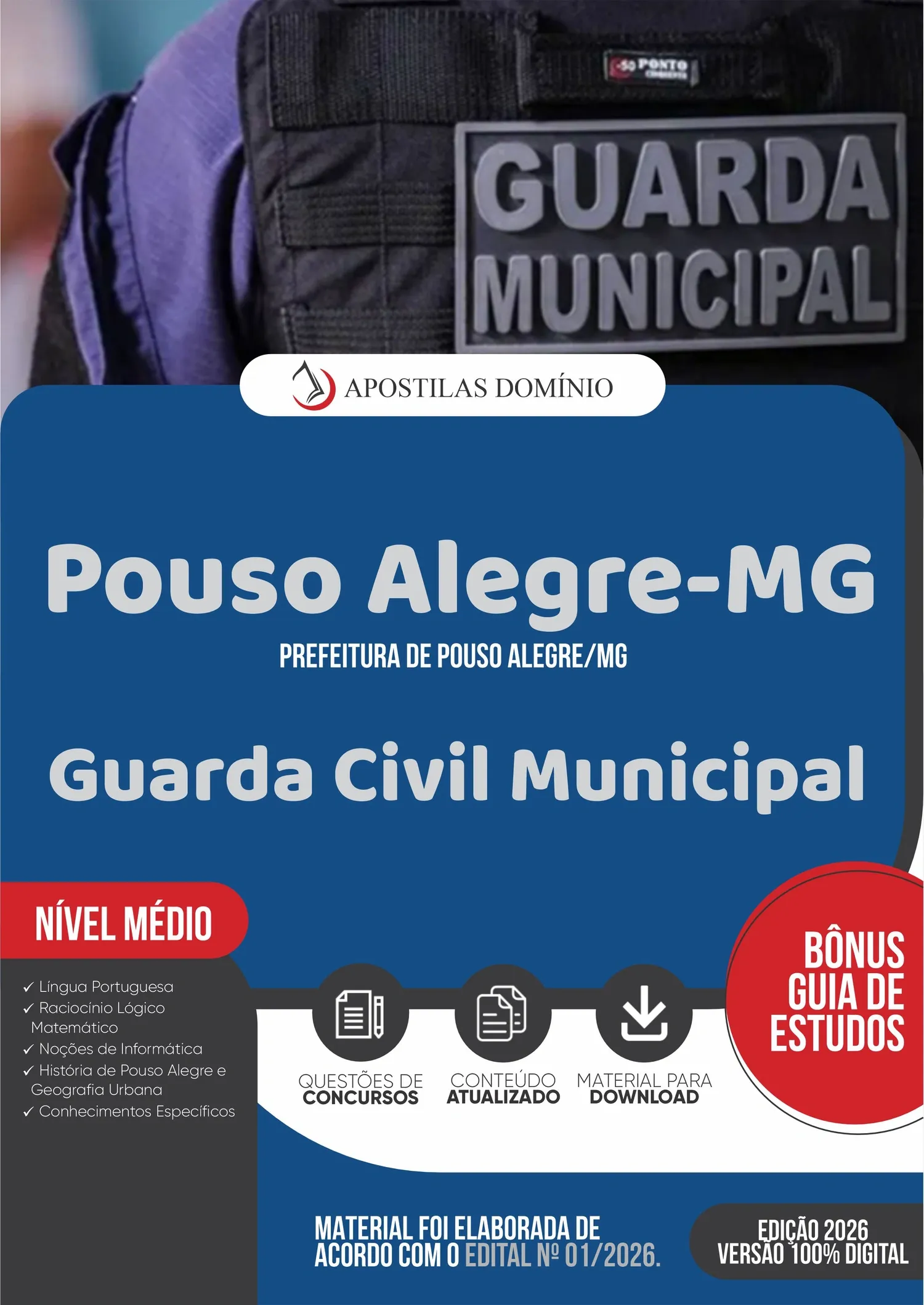 Apostila Prefeitura de Pouso Alegre/MG 2026 - Guarda Civil Municipal