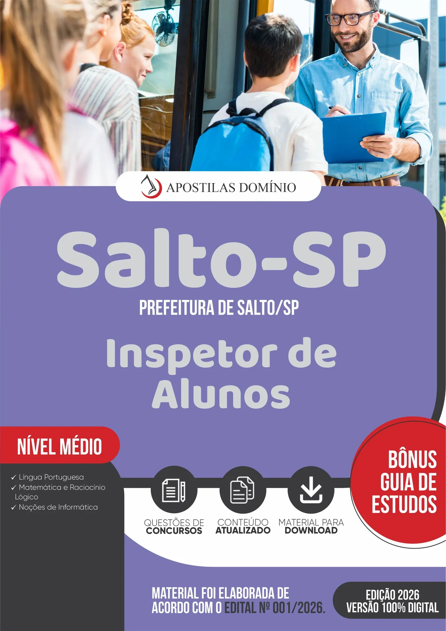 Apostila Prefeitura de Salto/SP 2026 - Inspetor de Alunos