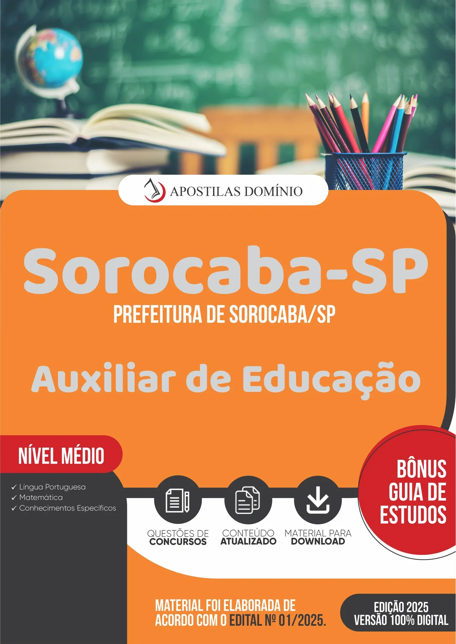 Apostila Prefeitura de Sorocaba/SP 2025 - Auxiliar de Educação