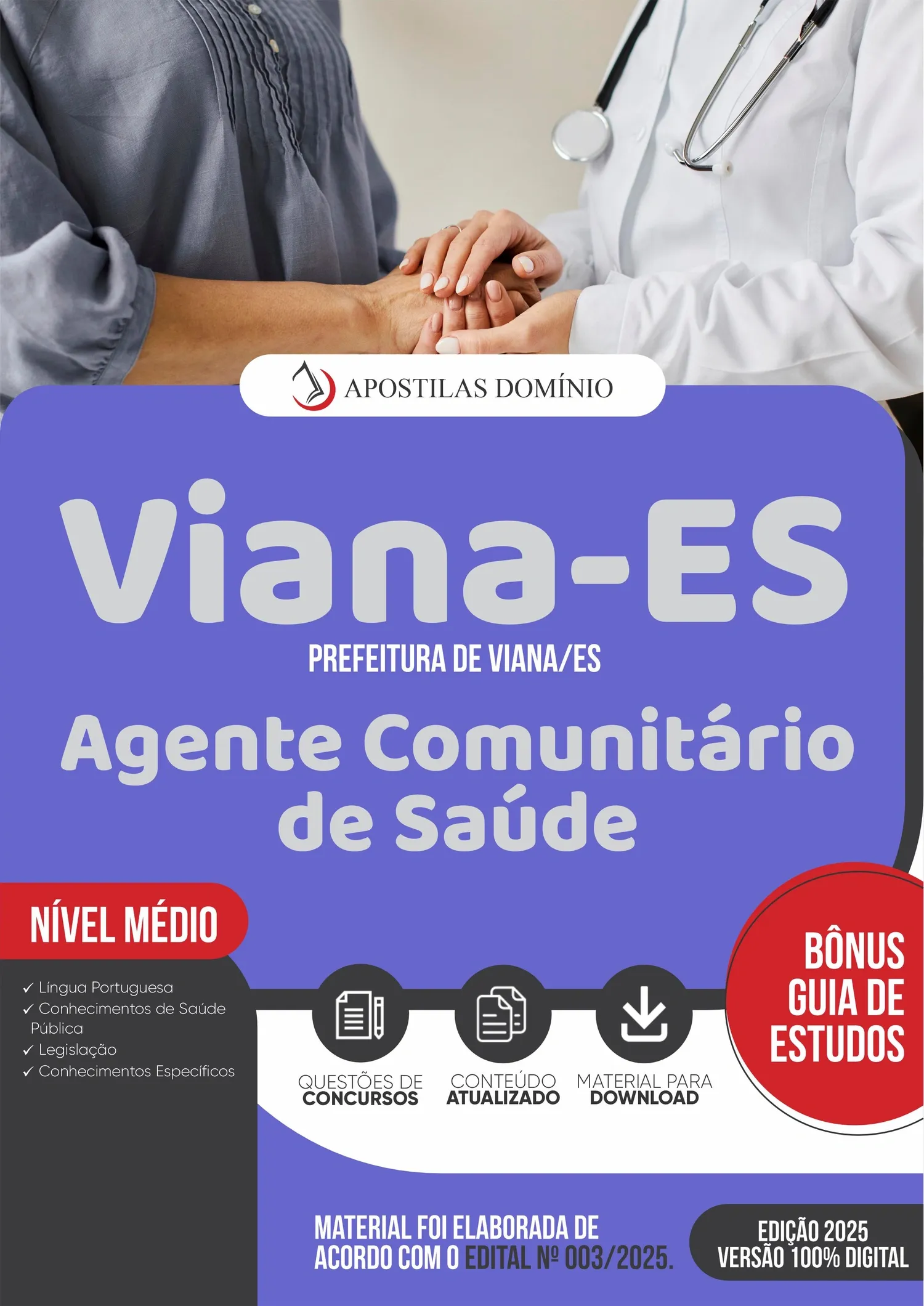 Apostila Prefeitura de Viana/ES 2025 - Agente Comunitário de Saúde