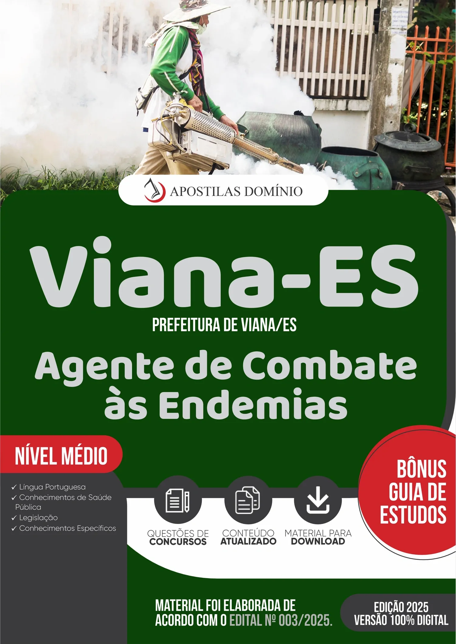 Apostila Prefeitura de Viana/ES 2025 - Agente de Combate às Endemias