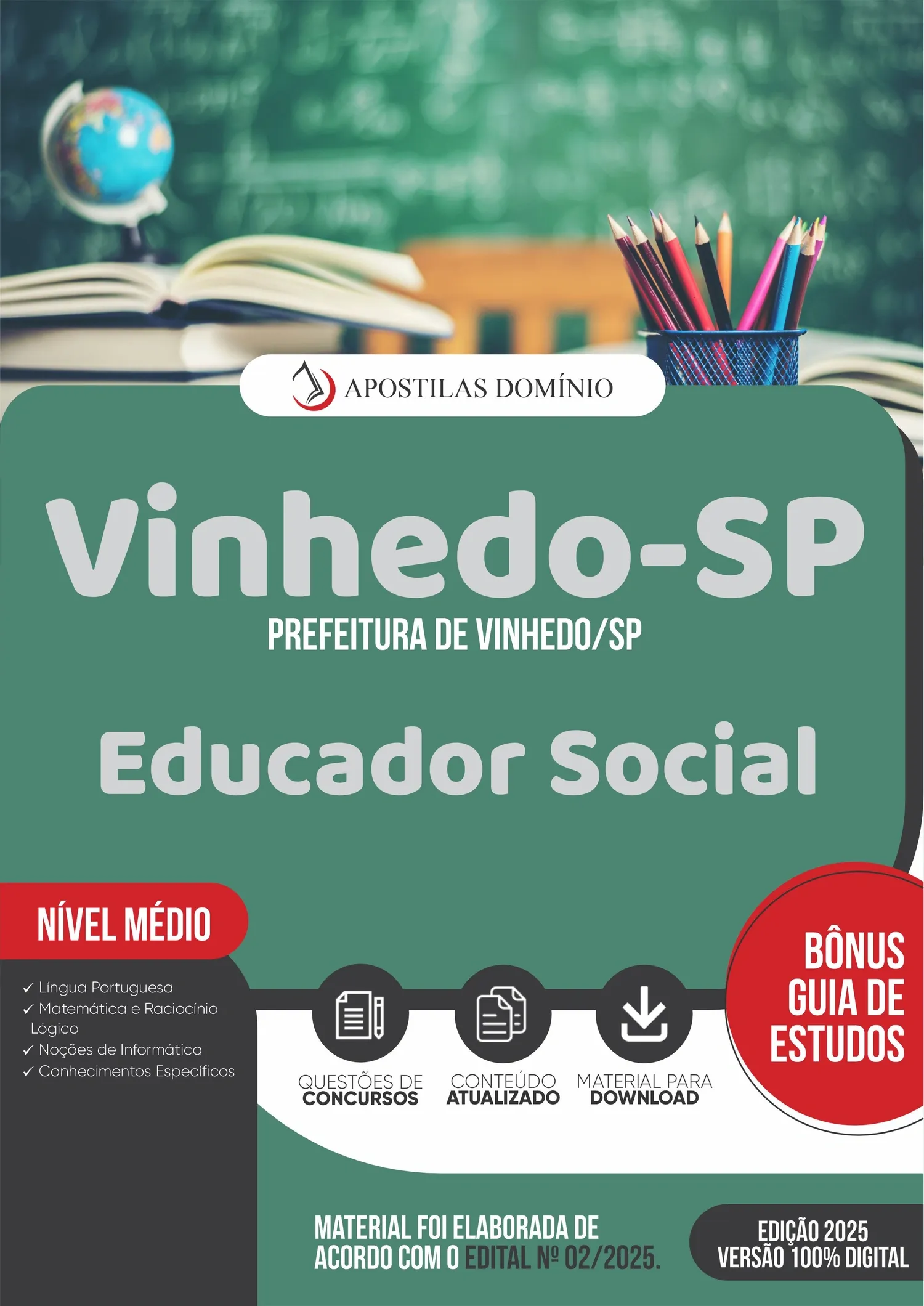 Apostila Prefeitura de Vinhedo/SP 2025 - Educador Social