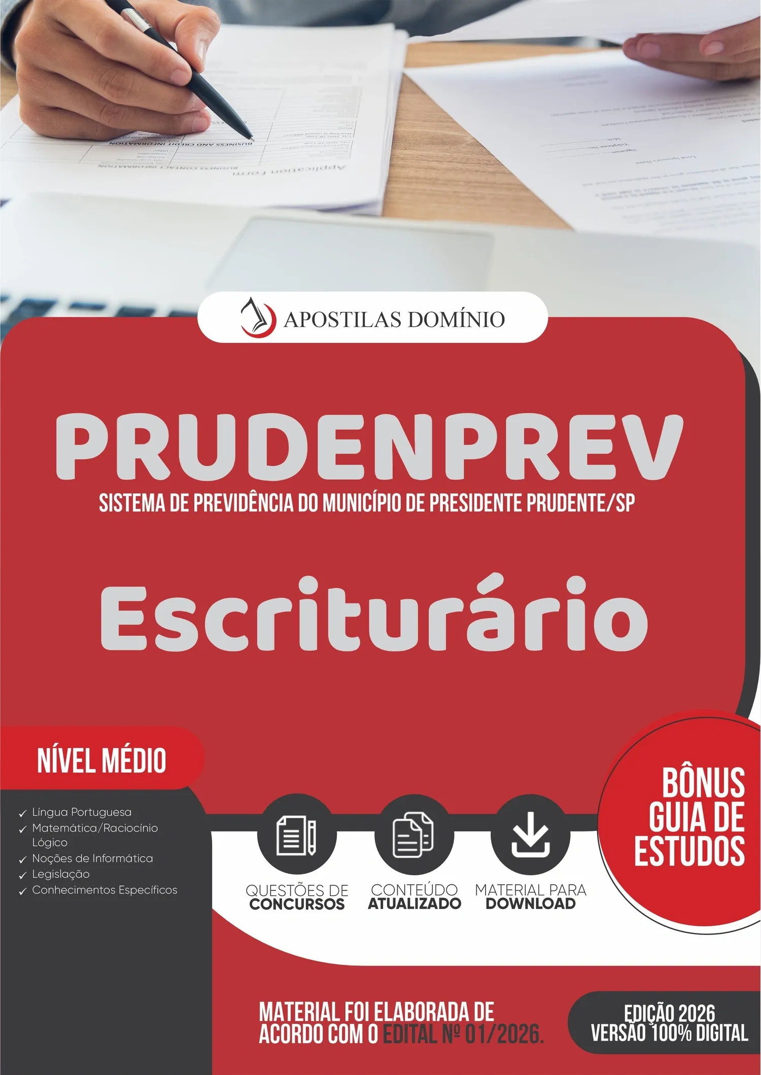 Apostila PRUDENPREV 2026 - Escriturário