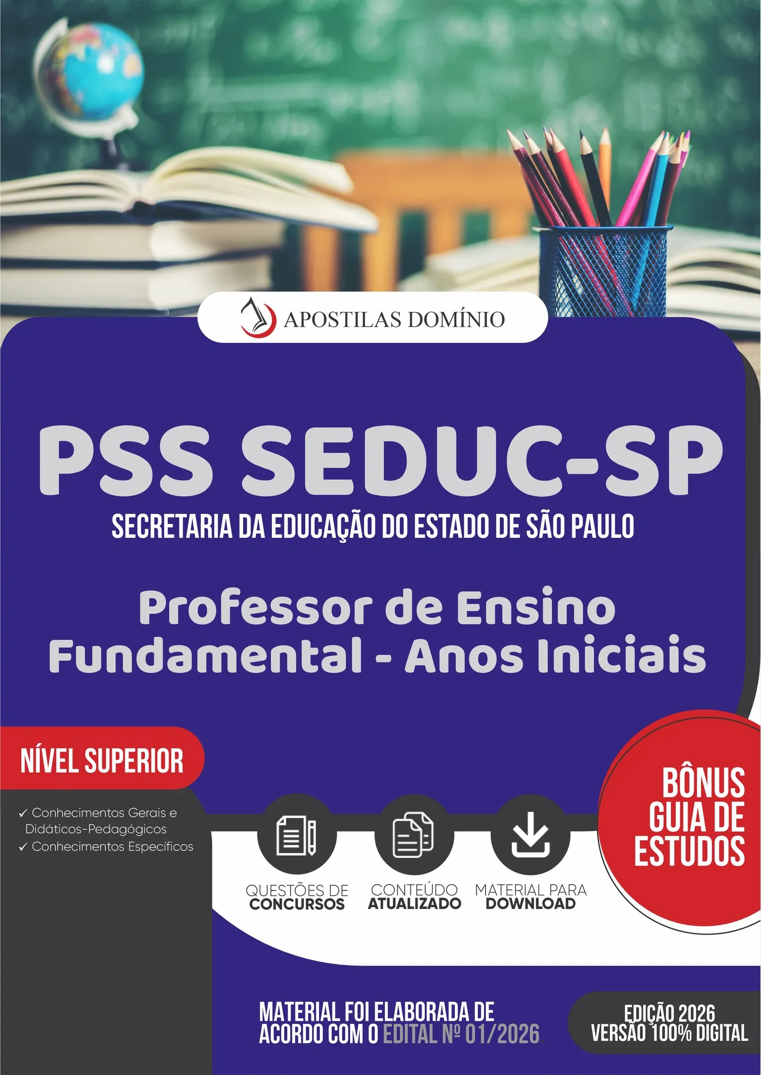 Apostila PSS SEDUC-SP 2026 - Professor de Ensino Fundamental - Anos Iniciais