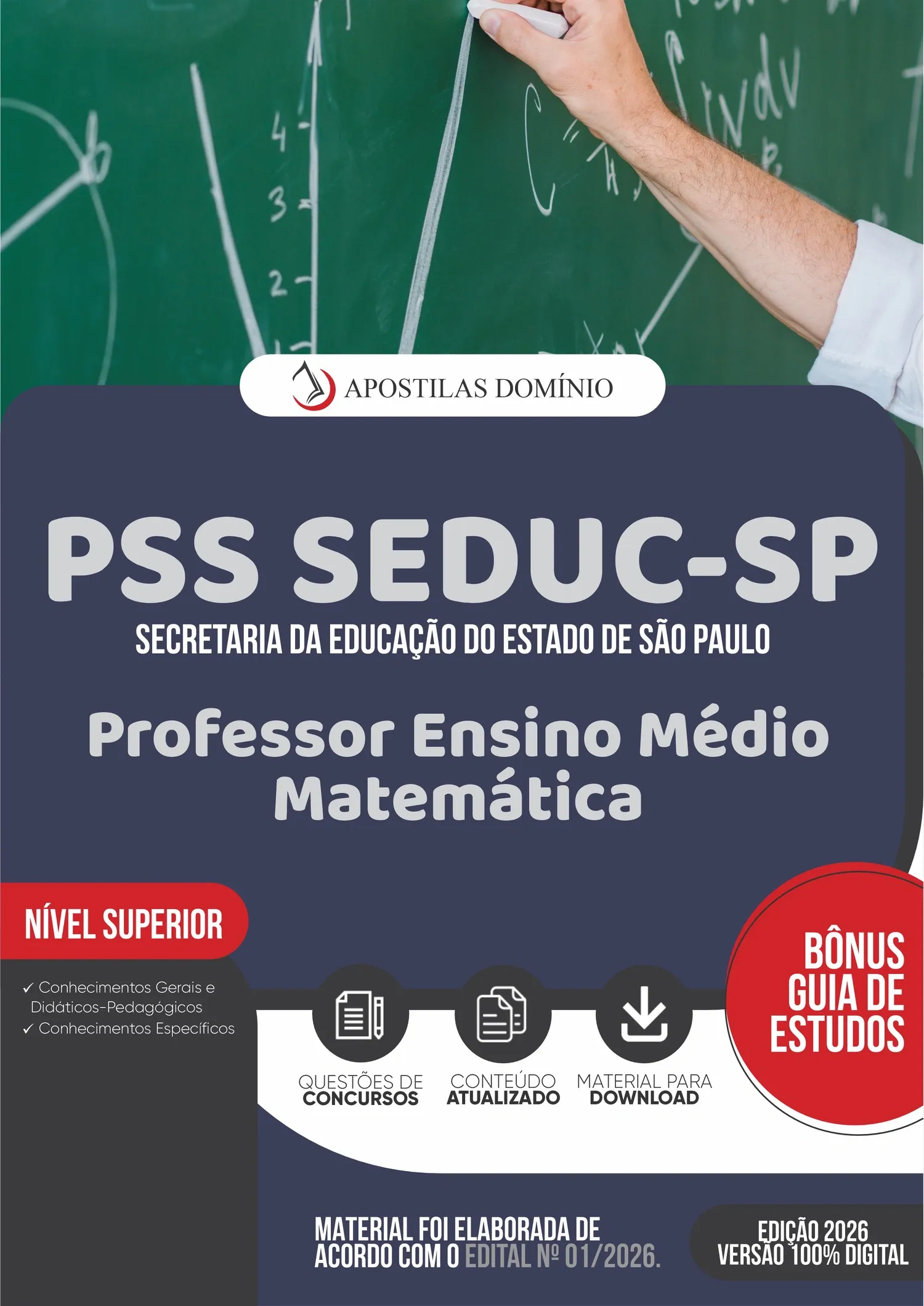 Apostila PSS SEDUC-SP 2026 - Professor Ensino Médio - Matemática