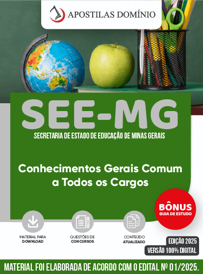 Apostila SEE-MG 2025 - Conhecimentos Gerais Comum a Todos os Cargos