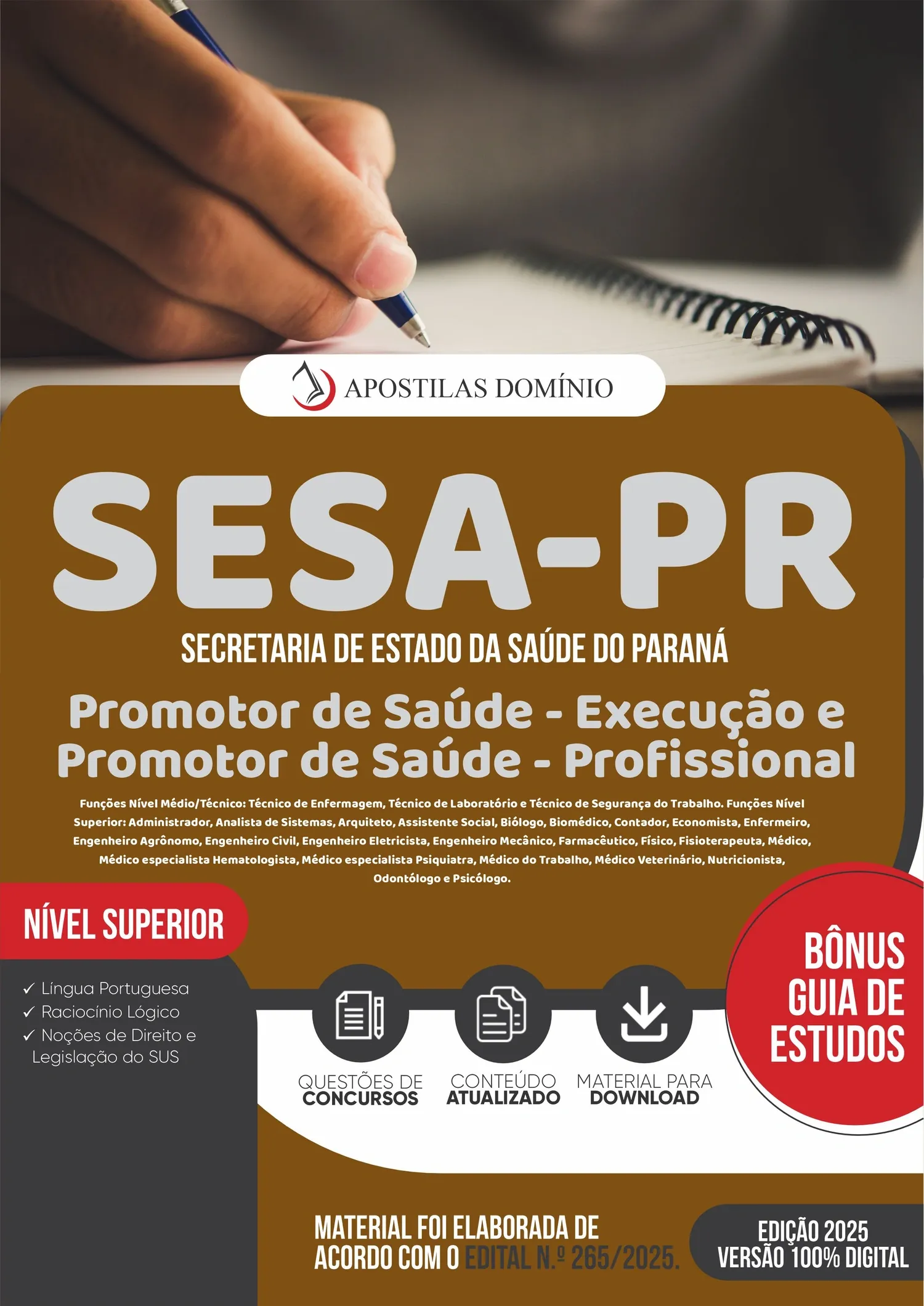 Apostila SESA/PR 2025 - Promotor de Saúde Profissional