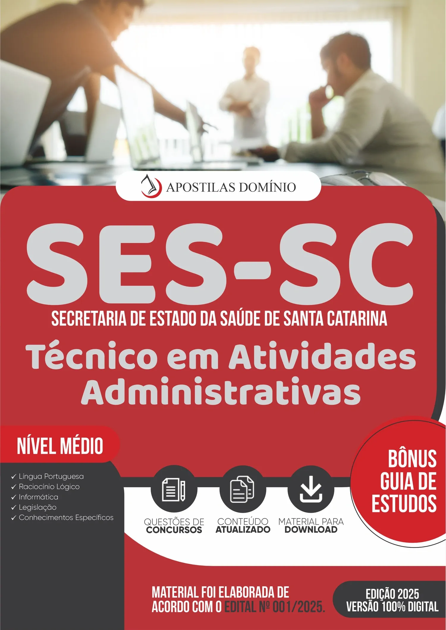 Apostila SES/SC 2025 - Técnico em Atividades Administrativas
