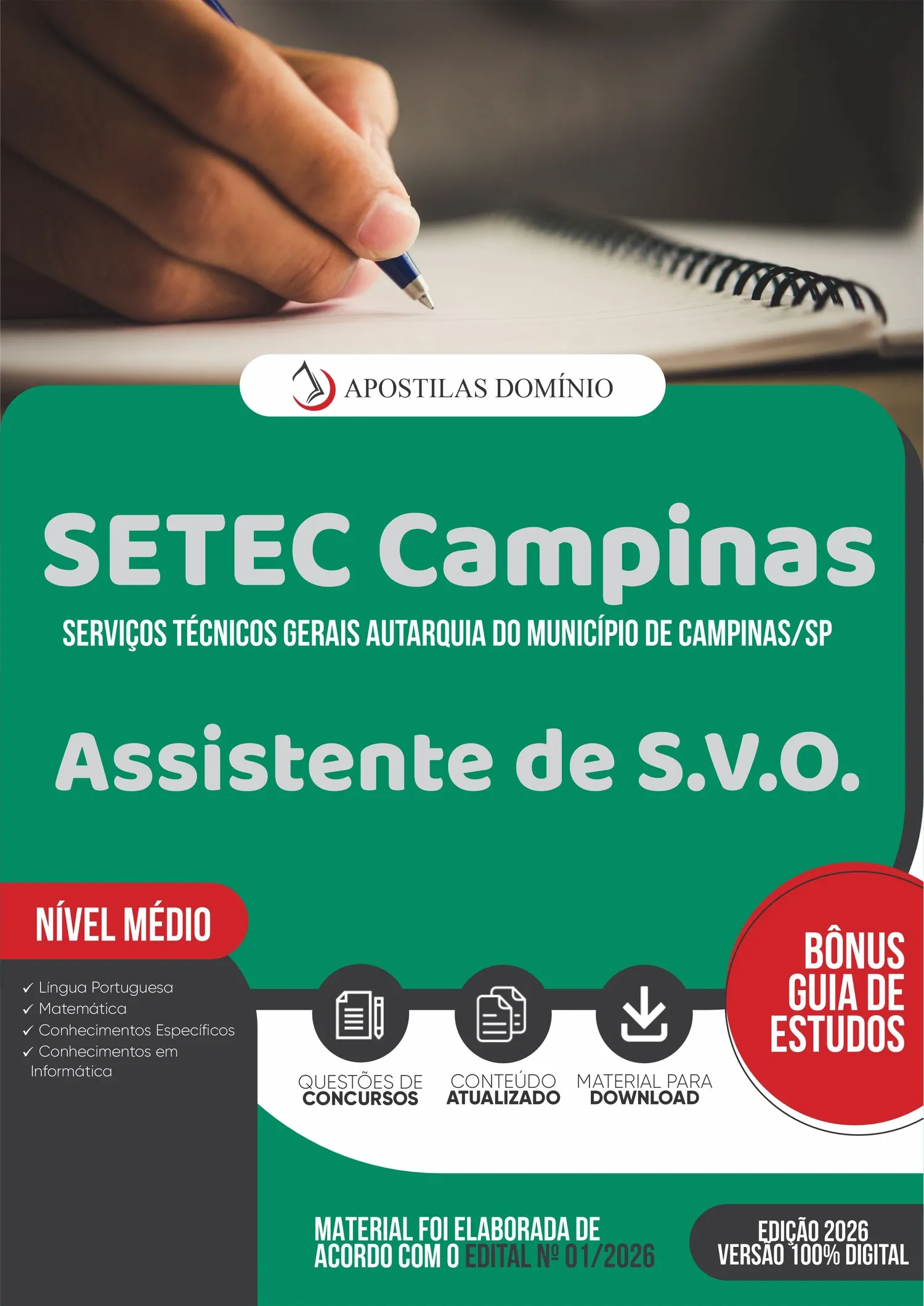 Apostila SETEC Campinas 2026 - Assistente de S.V.O