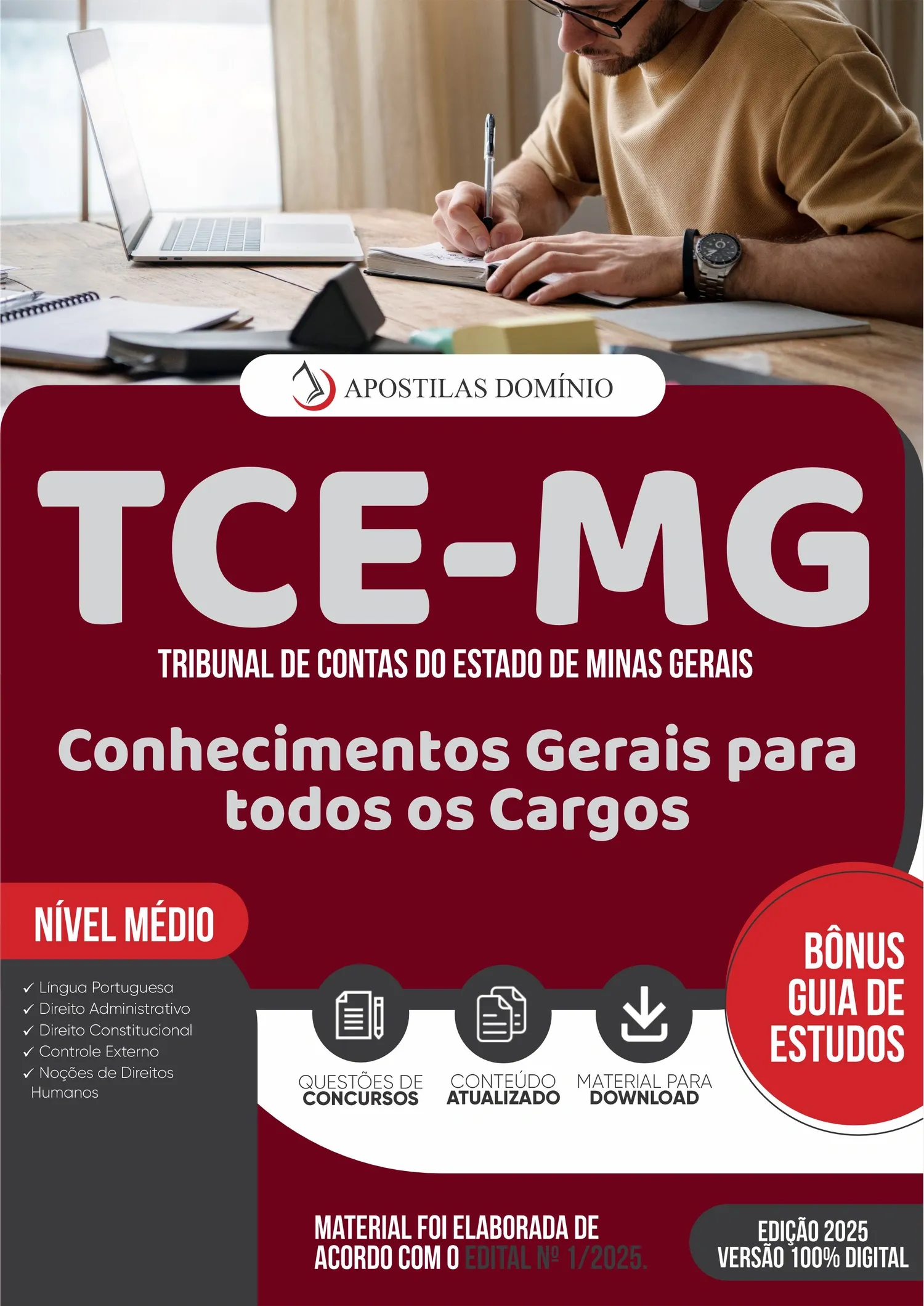 Apostila TCE/MG 2025 - Conhecimentos Gerais para todos os Cargos
