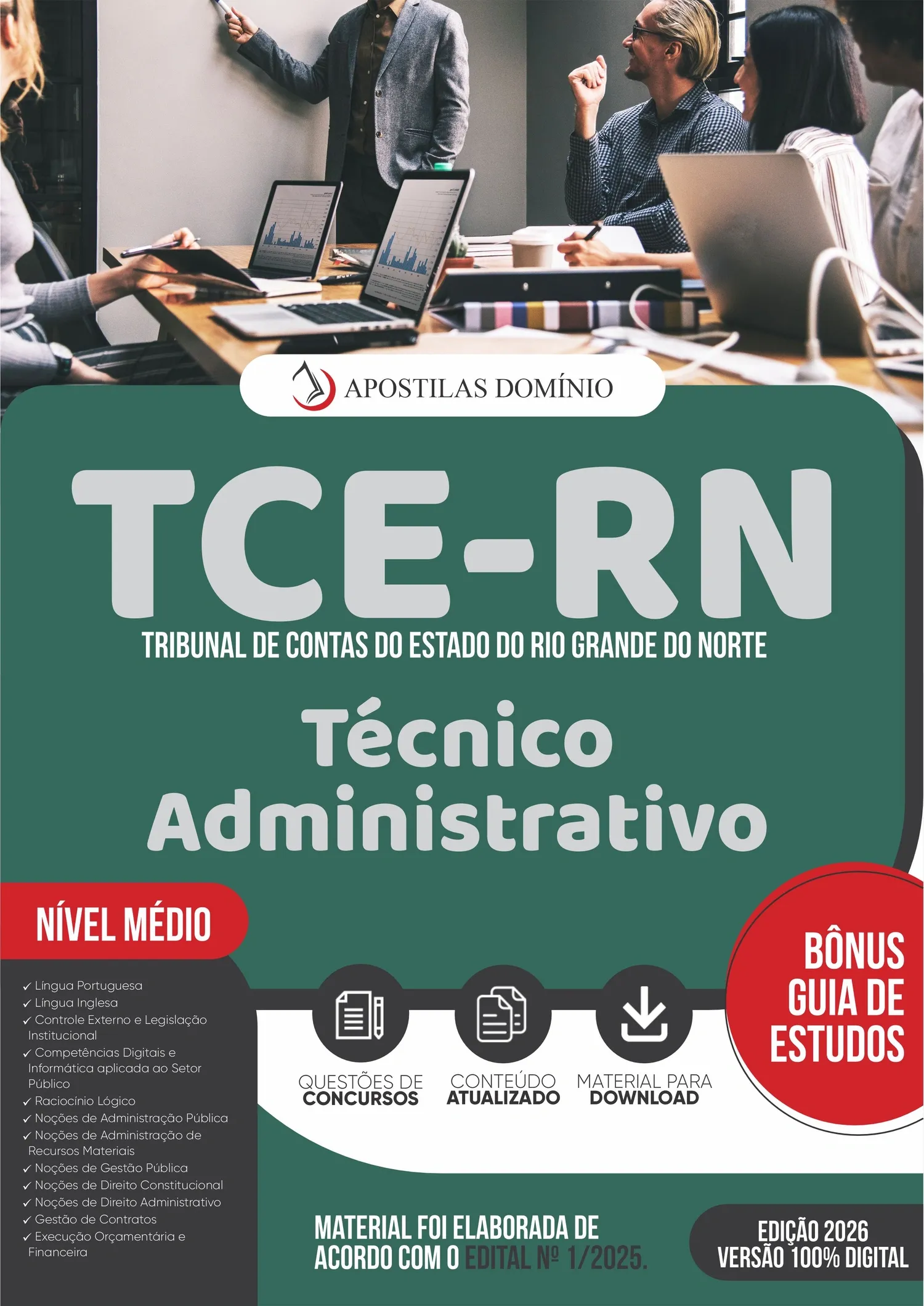Apostila TCE/RN 2026 - Técnico Administrativo