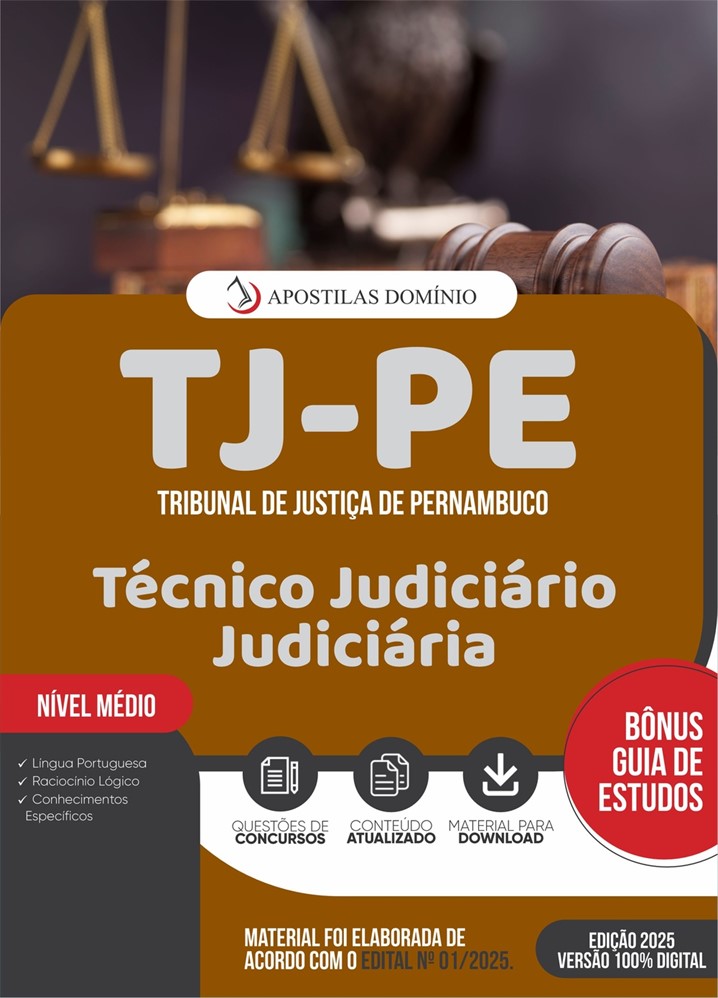 Apostila TJ/PE 2025 - Técnico Judiciário - Judiciária
