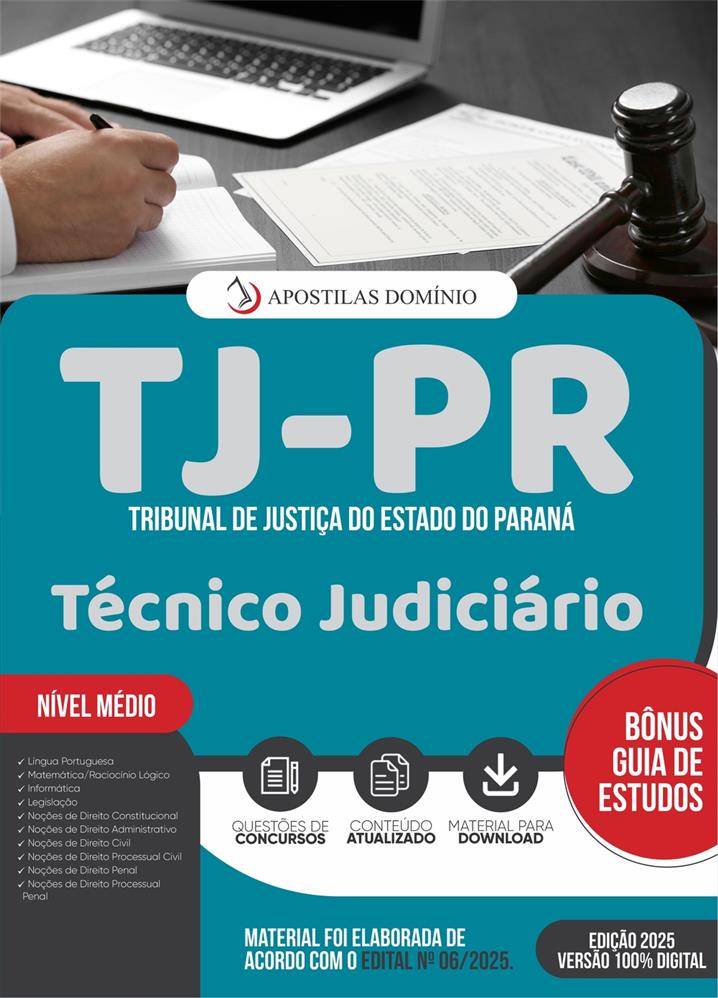 Apostila TJ/PR 2025 - Técnico Judiciário