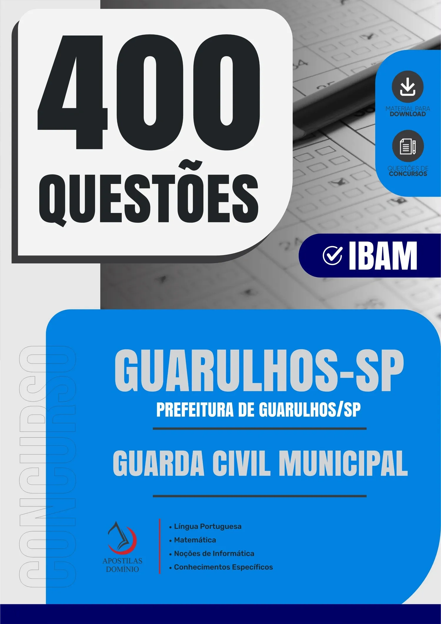 Prefeitura de Guarulhos/SP 2026 - 400 Questões de Guarda Civil Municipal
