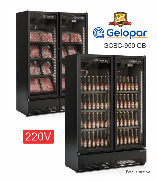 Cervejeira Expositora Comercial Porta Dupla c/ Display Touch 950L