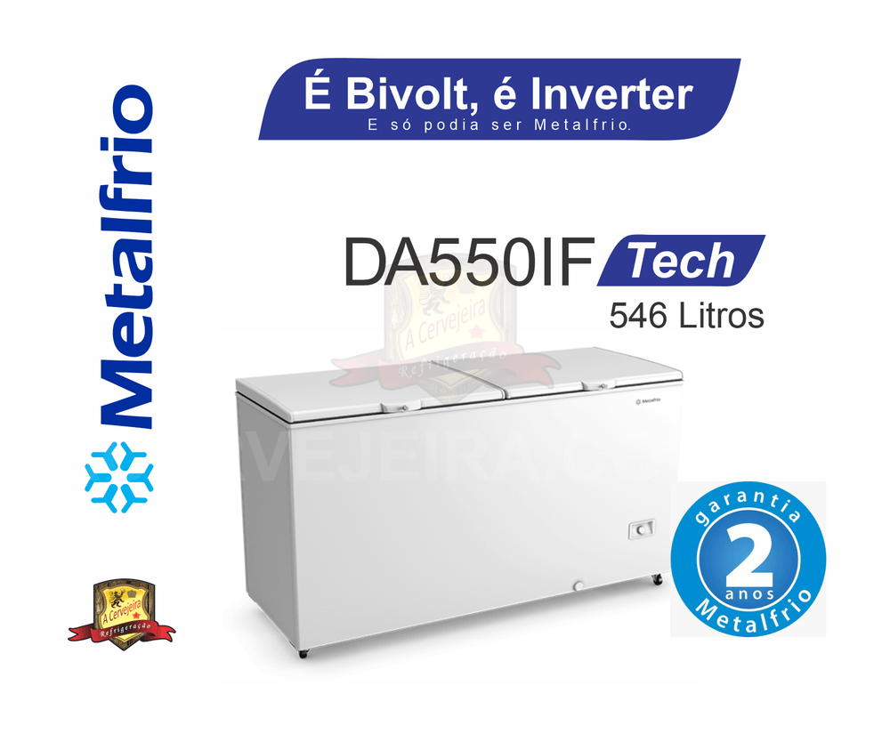Freezer Metalfrio Inverter Bivolt Horizontal 02 tampas fechada